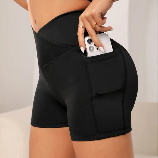 Gym Shorts Women - Cross Waist