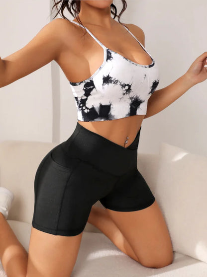 Gym Shorts Women - Cross Waist