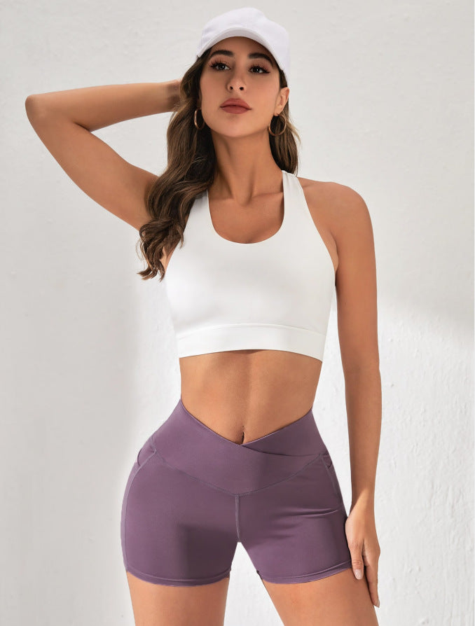 Gym Shorts Women - Cross Waist