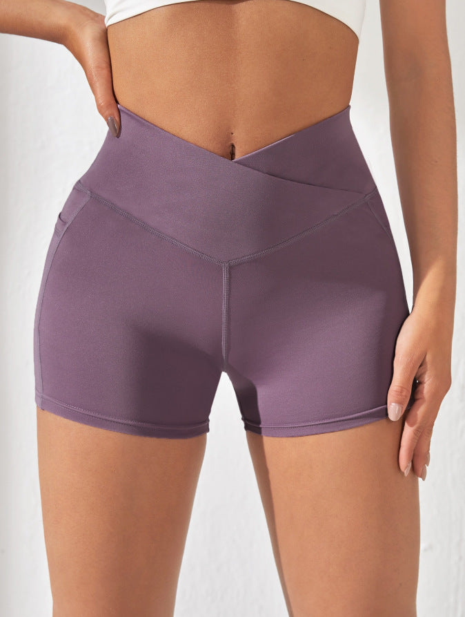 Gym Shorts Women - Cross Waist