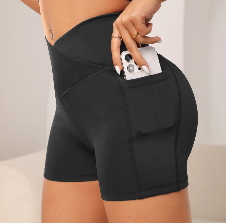 Gym Shorts Women - Cross Waist
