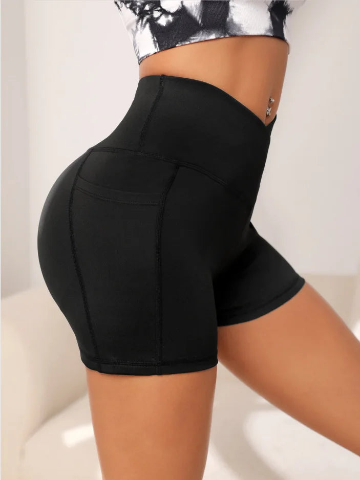 Gym Shorts Women - Cross Waist