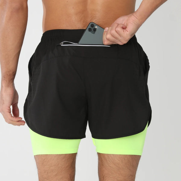 Men Gym Shorts 2 on 1 Running